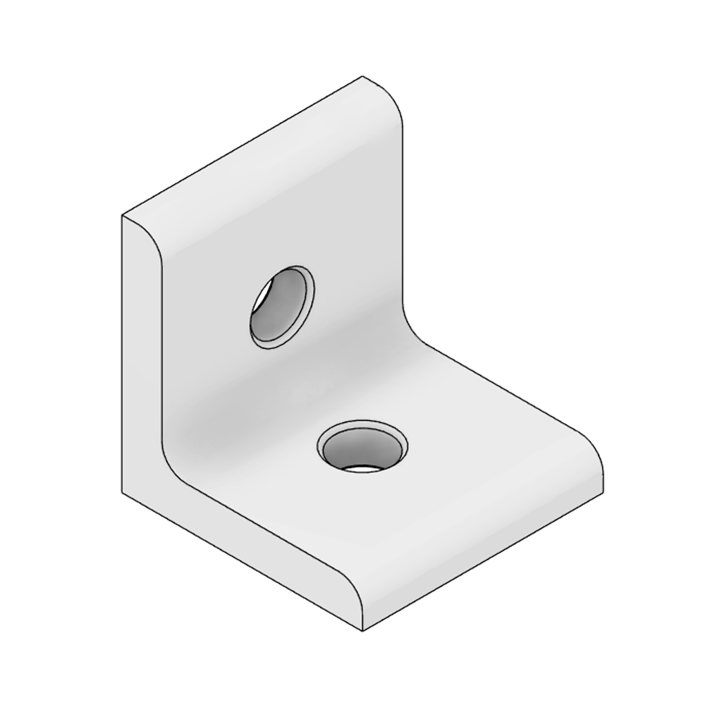 40-513-3SS MODULAR SOLUTIONS ANGLE BRACKET<BR>30MM TALL X 30MM WIDE WITH STAINLESS STEEL HARDWARE